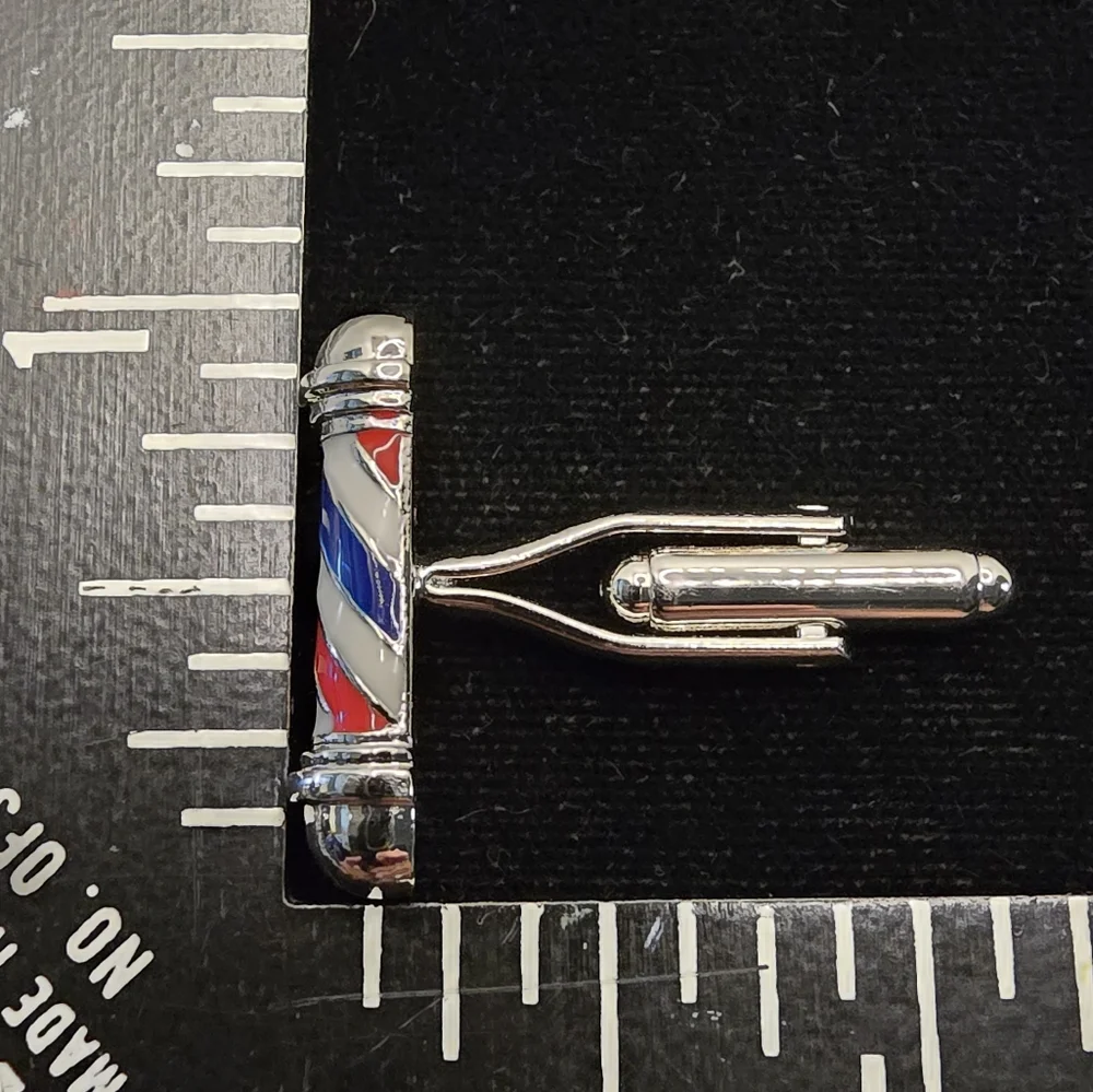 Enameled Barber Pole Cufflinks Novelty